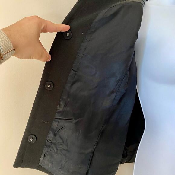 MILLY Jacket Blazer Black Lamb Leather Shoulder Snap Front Black Career 4 - Picture 5 of 8